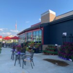 Outside patio chairs are a great place to hangout and enjoy a beverage and some sushi from our fresh sushi bar!